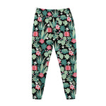 Cute Cactus And Succulent Print Jogger Pants