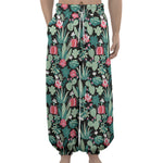 Cute Cactus And Succulent Print Lantern Pants