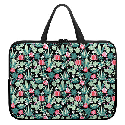 Cute Cactus And Succulent Print Laptop Sleeve With Handle