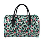 Cute Cactus And Succulent Print Leather Duffle Bag