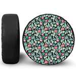 Cute Cactus And Succulent Print Leather Spare Tire Cover