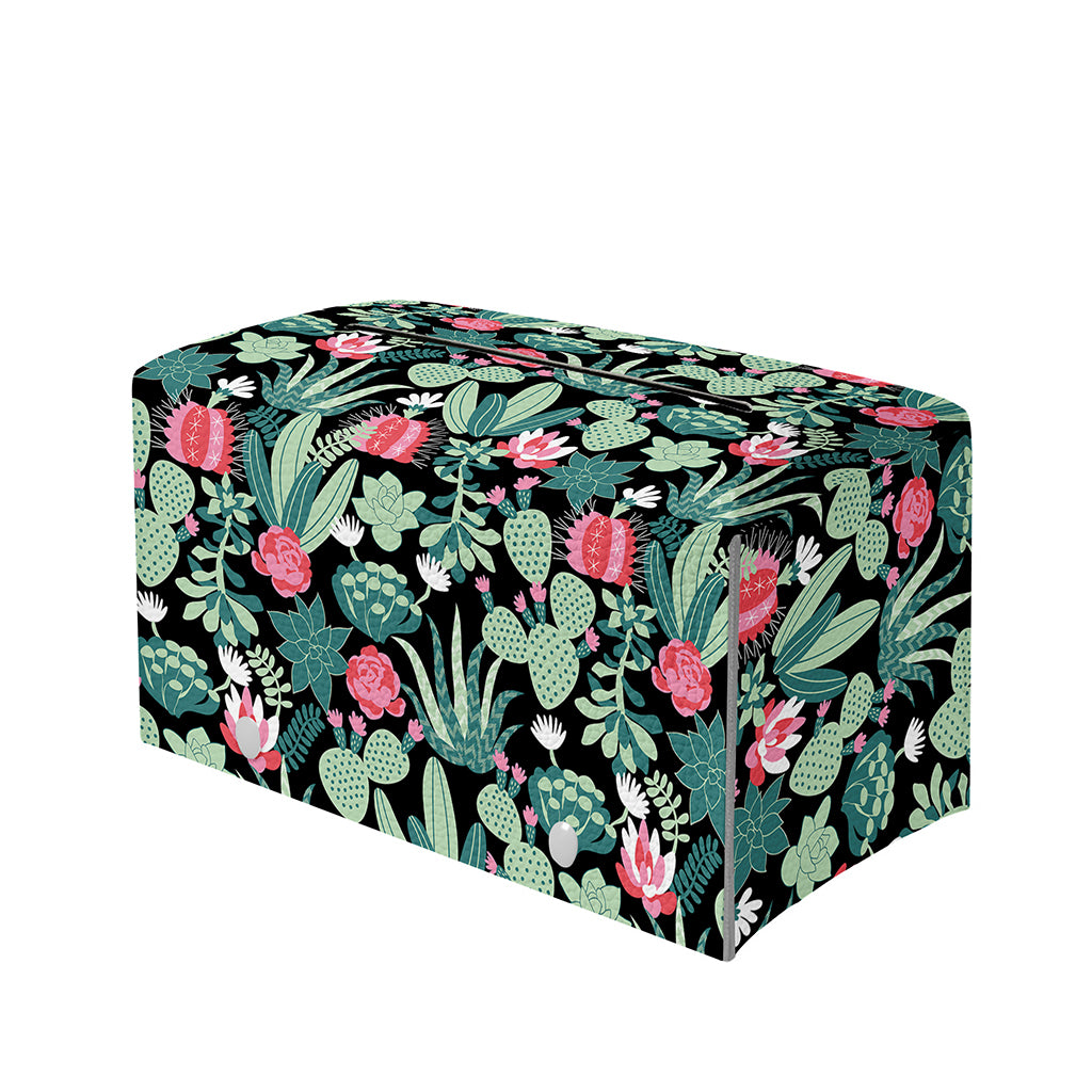 Cute Cactus And Succulent Print Leather Tissue Box Cover