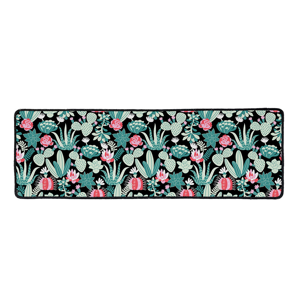 Cute Cactus And Succulent Print Long Kitchen Mat