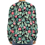 Cute Cactus And Succulent Print Long Sleeve Baseball Jersey