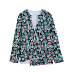 Cute Cactus And Succulent Print Long Sleeve Short Coat