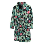 Cute Cactus And Succulent Print Men's Bathrobe