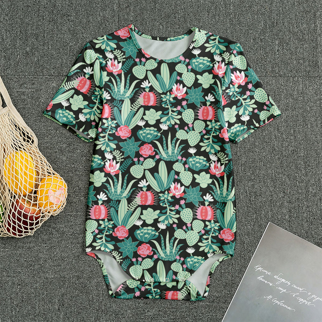 Cute Cactus And Succulent Print Men's Bodysuit
