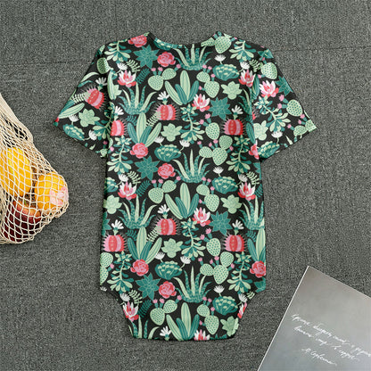 Cute Cactus And Succulent Print Men's Bodysuit