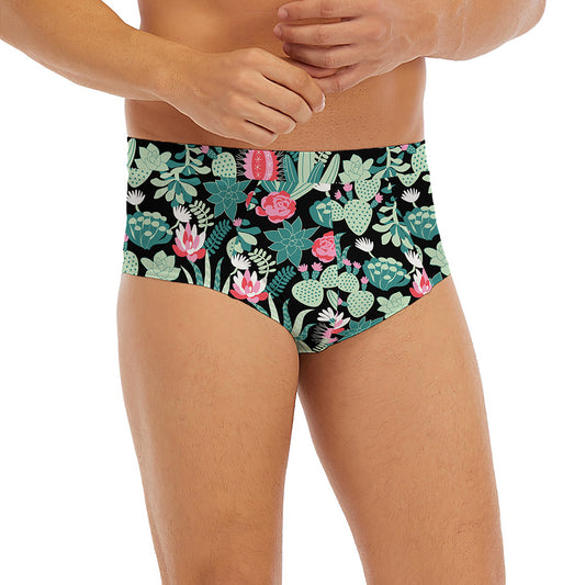 Cute Cactus And Succulent Print Men's Briefs
