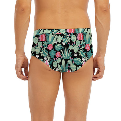 Cute Cactus And Succulent Print Men's Briefs