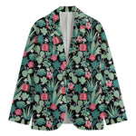 Cute Cactus And Succulent Print Men's Cotton Blazer