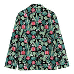 Cute Cactus And Succulent Print Men's Cotton Blazer