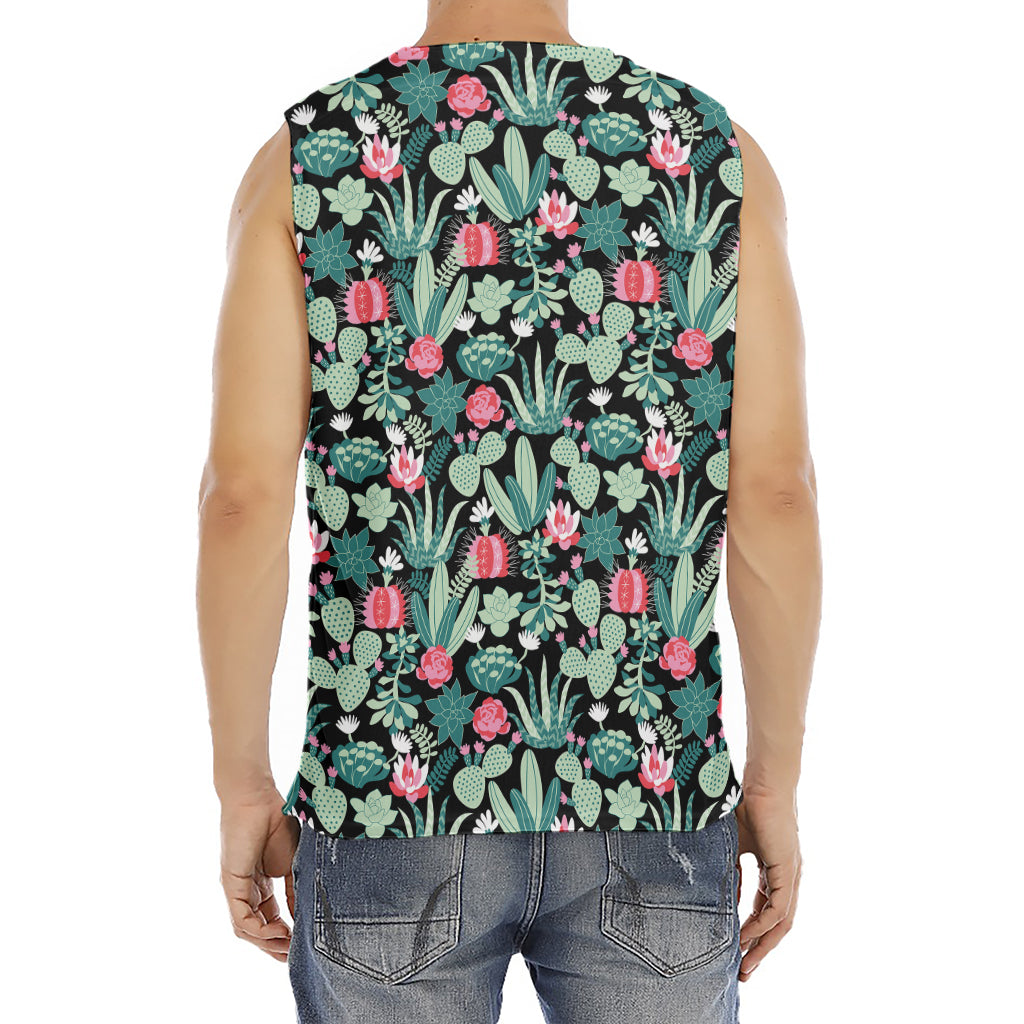 Cute Cactus And Succulent Print Men's Fitness Tank Top