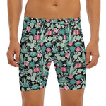 Cute Cactus And Succulent Print Men's Long Boxer Briefs