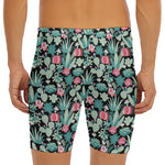 Cute Cactus And Succulent Print Men's Long Boxer Briefs