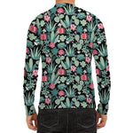 Cute Cactus And Succulent Print Men's Long Sleeve Rash Guard