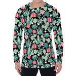 Cute Cactus And Succulent Print Men's Long Sleeve T-Shirt