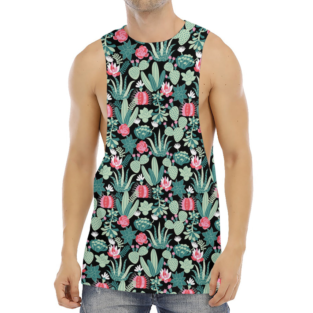 Cute Cactus And Succulent Print Men's Muscle Tank Top