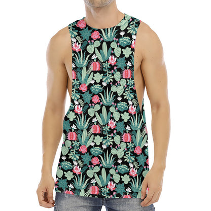 Cute Cactus And Succulent Print Men's Muscle Tank Top
