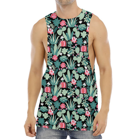 Cute Cactus And Succulent Print Men's Muscle Tank Top