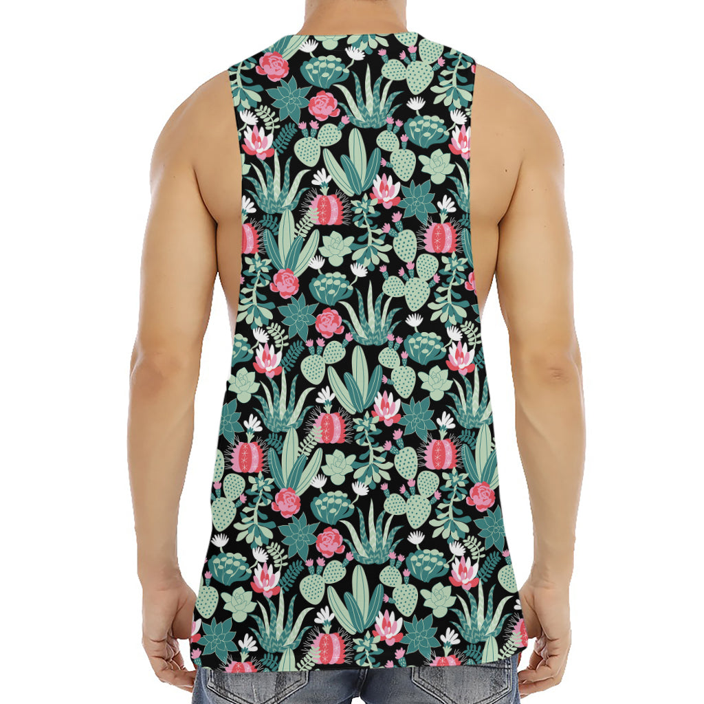 Cute Cactus And Succulent Print Men's Muscle Tank Top