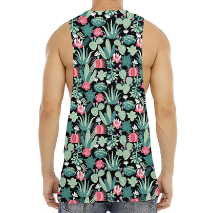 Cute Cactus And Succulent Print Men's Muscle Tank Top
