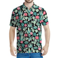 Cute Cactus And Succulent Print Men's Polo Shirt