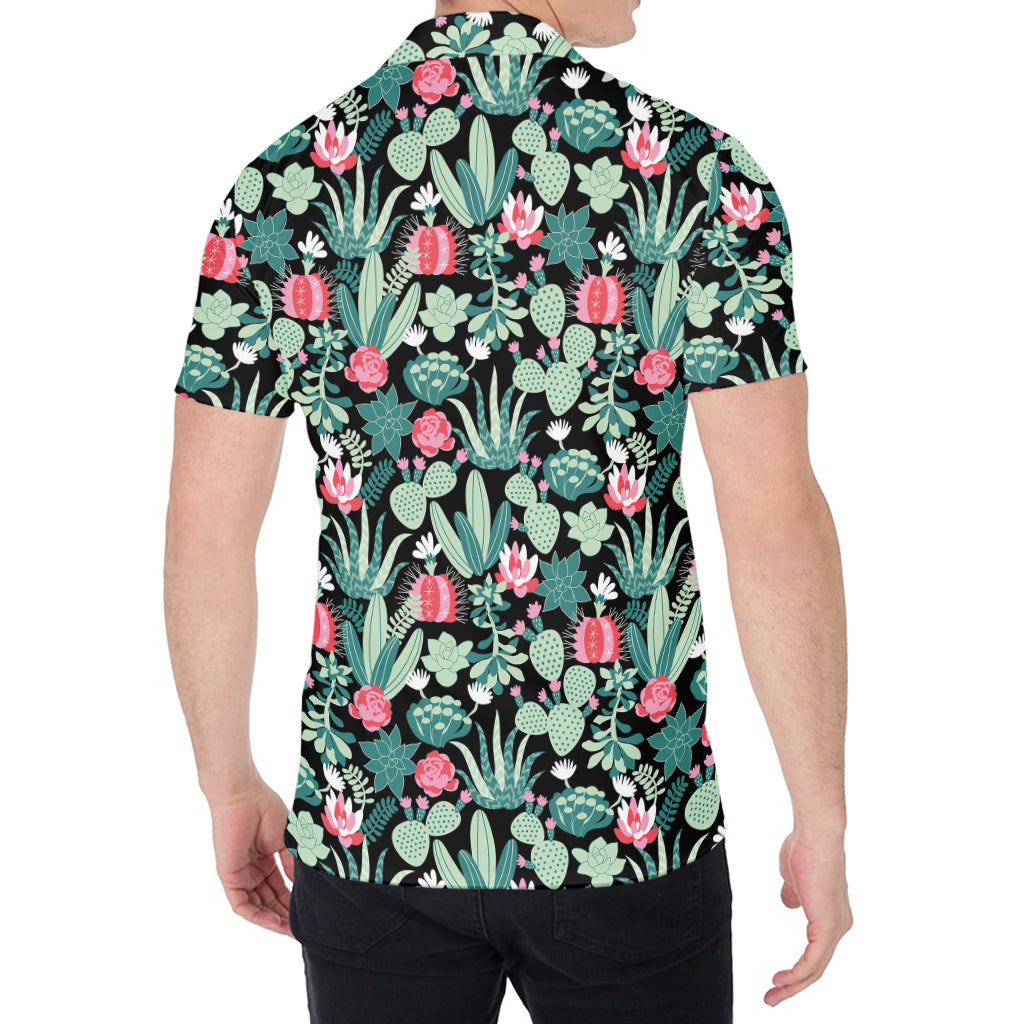 Cute Cactus And Succulent Print Men's Shirt