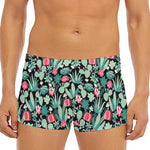 Cute Cactus And Succulent Print Men's Short Boxer Briefs