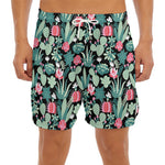 Cute Cactus And Succulent Print Men's Split Running Shorts