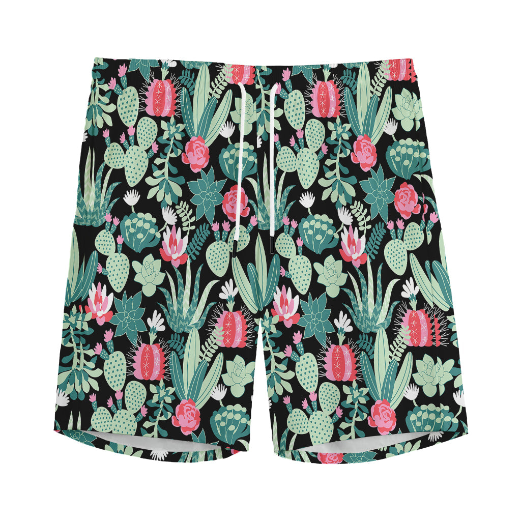 Cute Cactus And Succulent Print Men's Sports Shorts