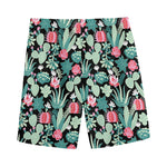 Cute Cactus And Succulent Print Men's Sports Shorts