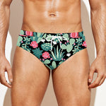 Cute Cactus And Succulent Print Men's Swim Briefs