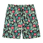 Cute Cactus And Succulent Print Men's Swim Trunks