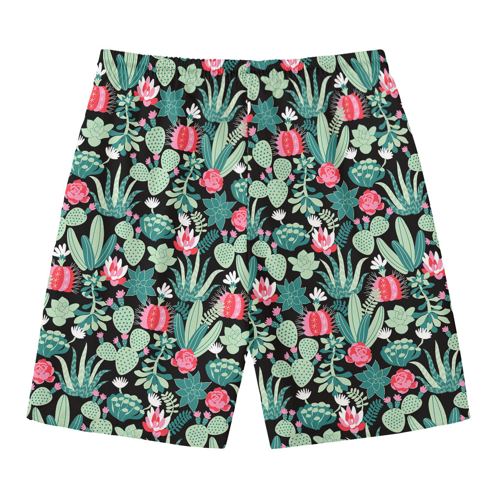 Cute Cactus And Succulent Print Men's Swim Trunks