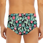 Cute Cactus And Succulent Print Men's Triangle Swim Briefs