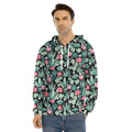 Cute Cactus And Succulent Print Men's Velvet Pullover Hoodie