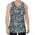 Cute Cactus And Succulent Print Men's Velvet Tank Top