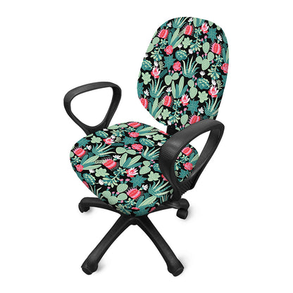 Cute Cactus And Succulent Print Office Chair Cover