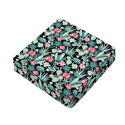 Cute Cactus And Succulent Print Outdoor Seat Cushion Cover