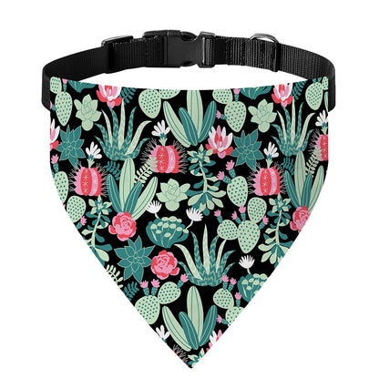 Cute Cactus And Succulent Print Over The Collar Dog Bandana