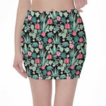 Cute Cactus And Succulent Print Pencil Mini Skirt