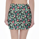 Cute Cactus And Succulent Print Pencil Mini Skirt
