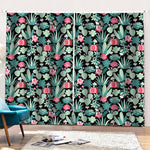 Cute Cactus And Succulent Print Pencil Pleat Curtains