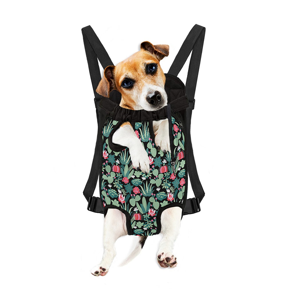 Cute Cactus And Succulent Print Pet Carrier Backpack