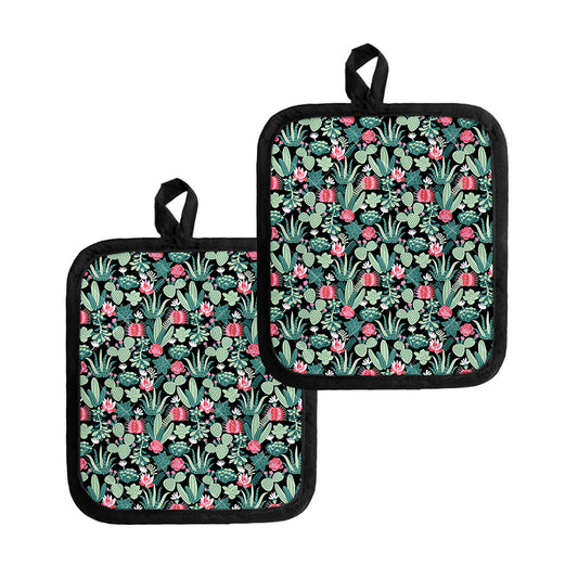 Cute Cactus And Succulent Print Pot Holders