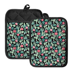 Cute Cactus And Succulent Print Pot Holders With Pocket