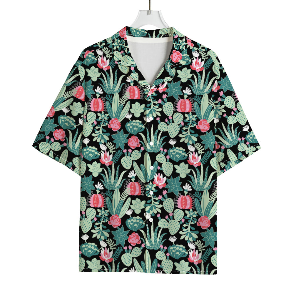 Cute Cactus And Succulent Print Rayon Hawaiian Shirt
