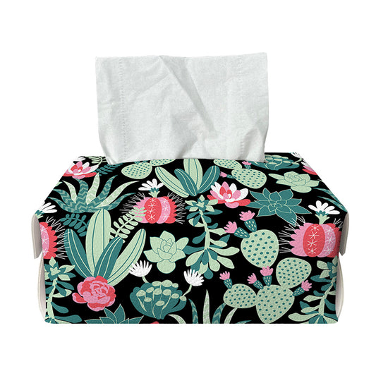 Cute Cactus And Succulent Print Rectangle Tissue Box Cover
