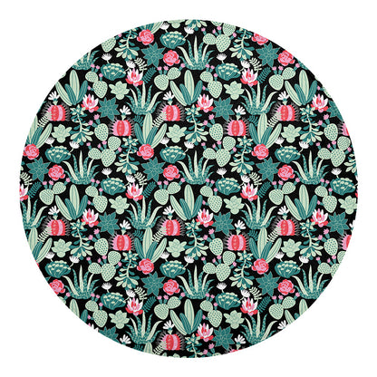 Cute Cactus And Succulent Print Round Blanket